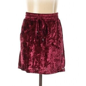 BSBW Keisha Maroon Dark Pink Crushed Velvet Mini Skirt S NWT LF Stores Miniskirt